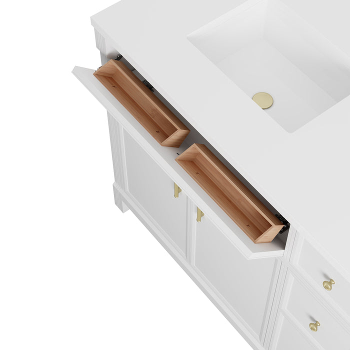 James Martin Bellshire 72" Double Bathroom Vanity, Bright White