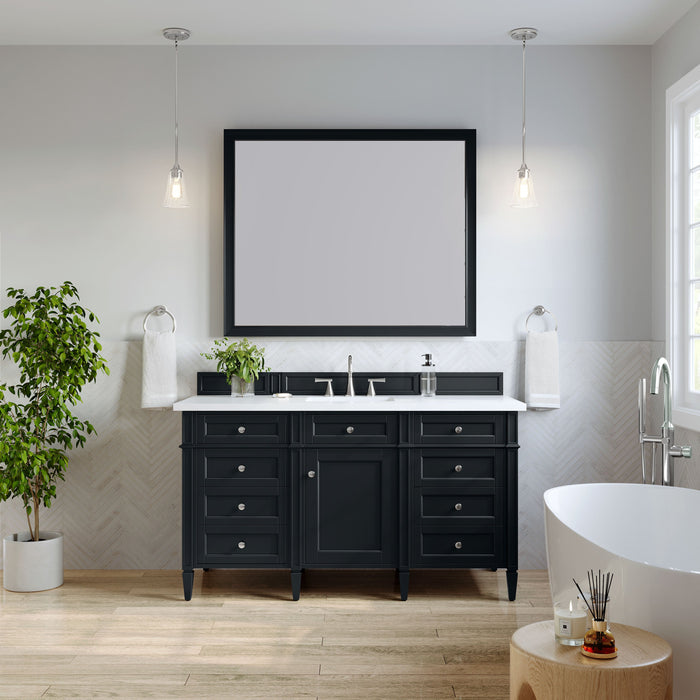 James Martin Brittany 60" Single Bathroom Vanity, Black Onyx