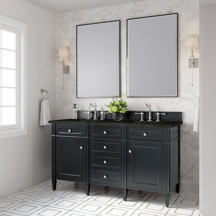 James Martin Brittany 60" Double Bathroom Vanity, Black Onyx