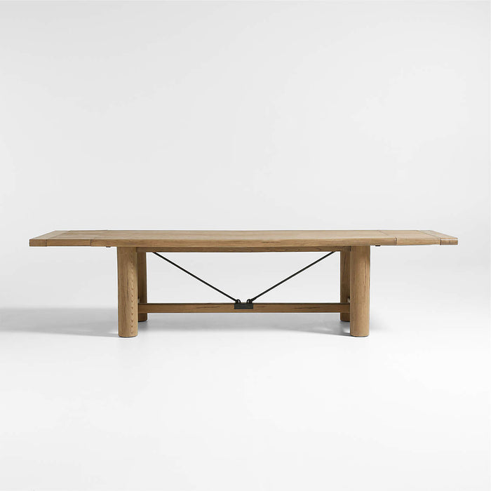 Breckenridge 100"-126" Weathered Rustic Oak Wood Extendable Dining Table 411899