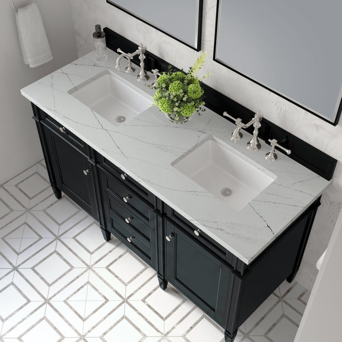 James Martin Brittany 60" Double Bathroom Vanity, Black Onyx