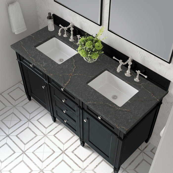 James Martin Brittany 60" Double Bathroom Vanity, Black Onyx