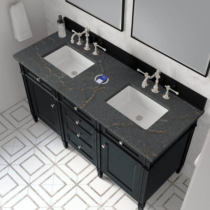 James Martin Brittany 60" Double Bathroom Vanity, Black Onyx