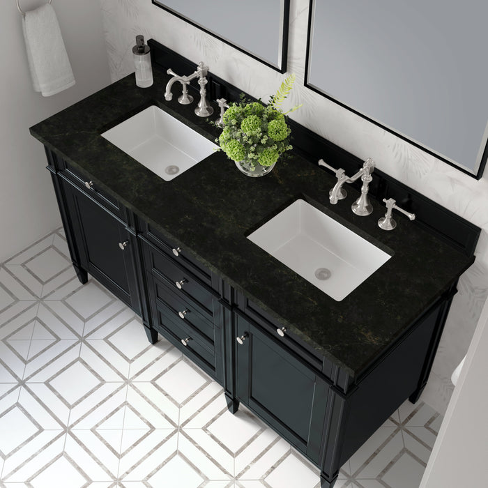 James Martin Brittany 60" Double Bathroom Vanity, Black Onyx