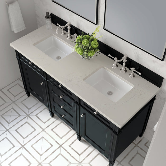 James Martin Brittany 60" Double Bathroom Vanity, Black Onyx