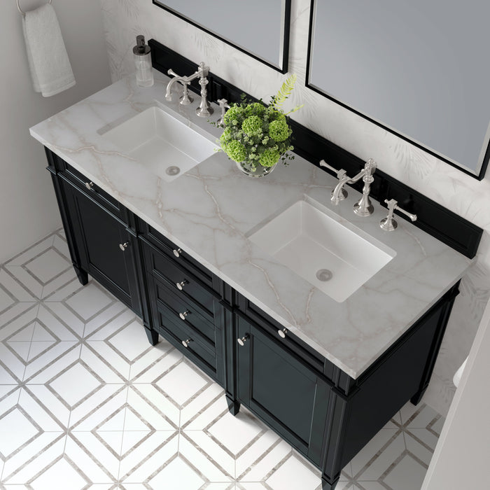 James Martin Brittany 60" Double Bathroom Vanity, Black Onyx