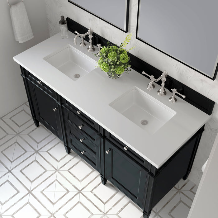 James Martin Brittany 60" Double Bathroom Vanity, Black Onyx