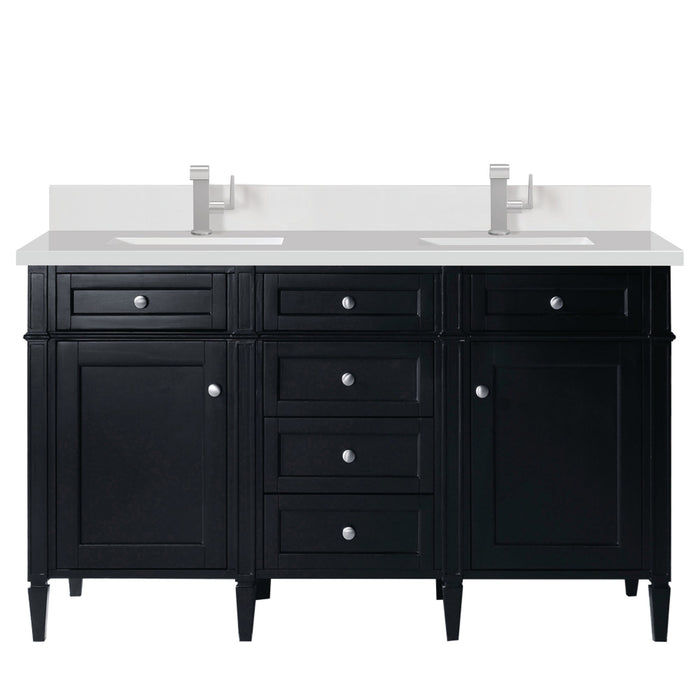 James Martin Brittany 60" Double Bathroom Vanity, Black Onyx
