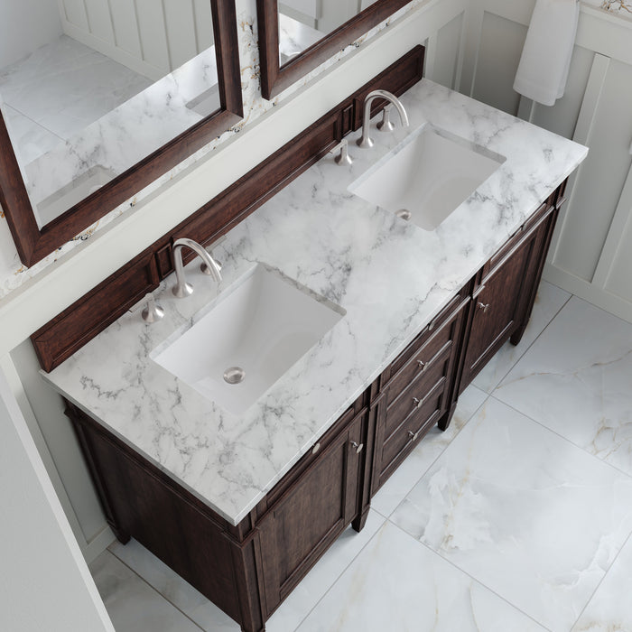 James Martin Brittany 60" Double Bathroom Vanity, Burnished Mahogany