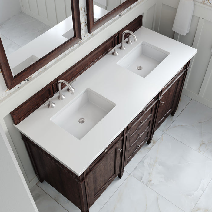 James Martin Brittany 60" Double Bathroom Vanity, Burnished Mahogany