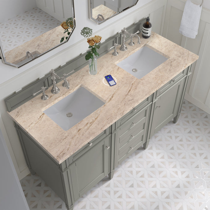 James Martin Brittany 60" Double Bathroom Vanity, Urban Gray