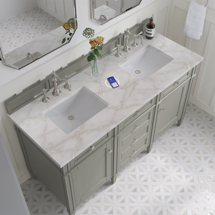 James Martin Brittany 60" Double Bathroom Vanity, Urban Gray