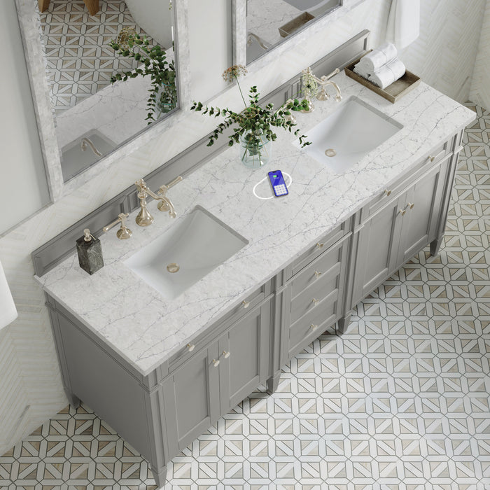 James Martin Brittany 72" Double Bathroom Vanity, Urban Gray