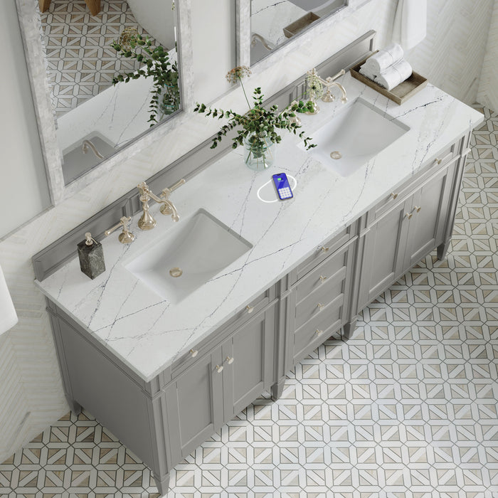 James Martin Brittany 72" Double Bathroom Vanity, Urban Gray