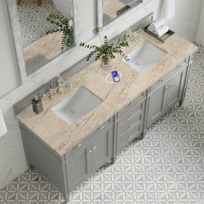 James Martin Brittany 72" Double Bathroom Vanity, Urban Gray