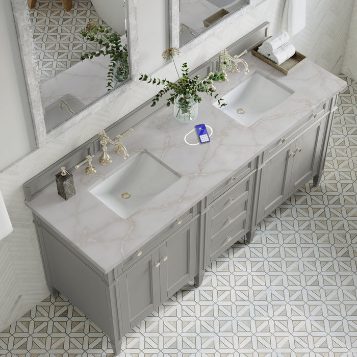 James Martin Brittany 72" Double Bathroom Vanity, Urban Gray