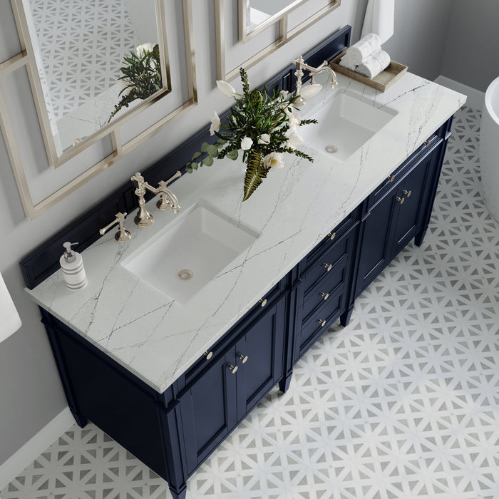 James Martin Brittany 72" Double Bathroom Vanity, Victory Blue