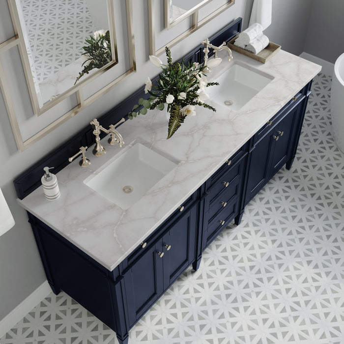 James Martin Brittany 72" Double Bathroom Vanity, Victory Blue