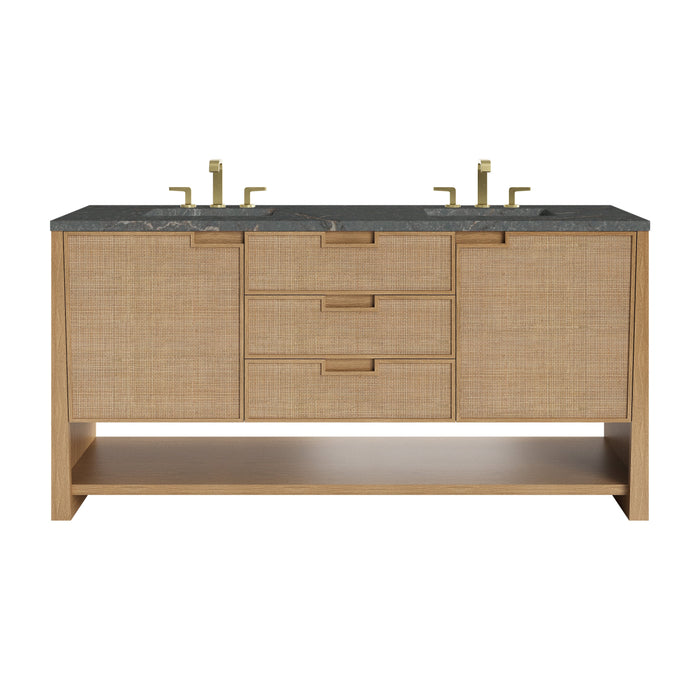 James Martin Solene 72" Double Bathroom Vanity, Seaside Oak
