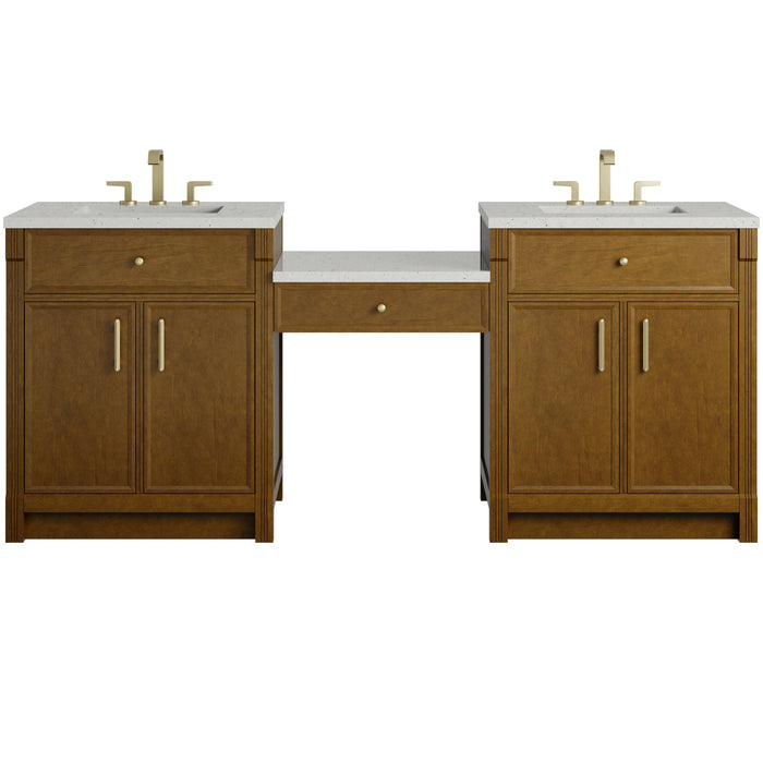 James Martin Bellshire 84" Double Bathroom Vanity, Honey Oak