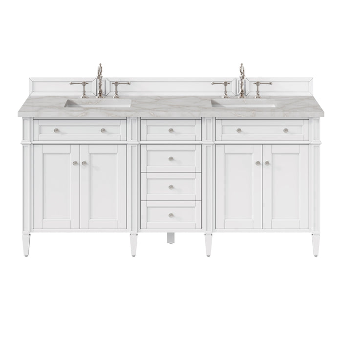James Martin Brittany 72" Double Bathroom Vanity, Bright White