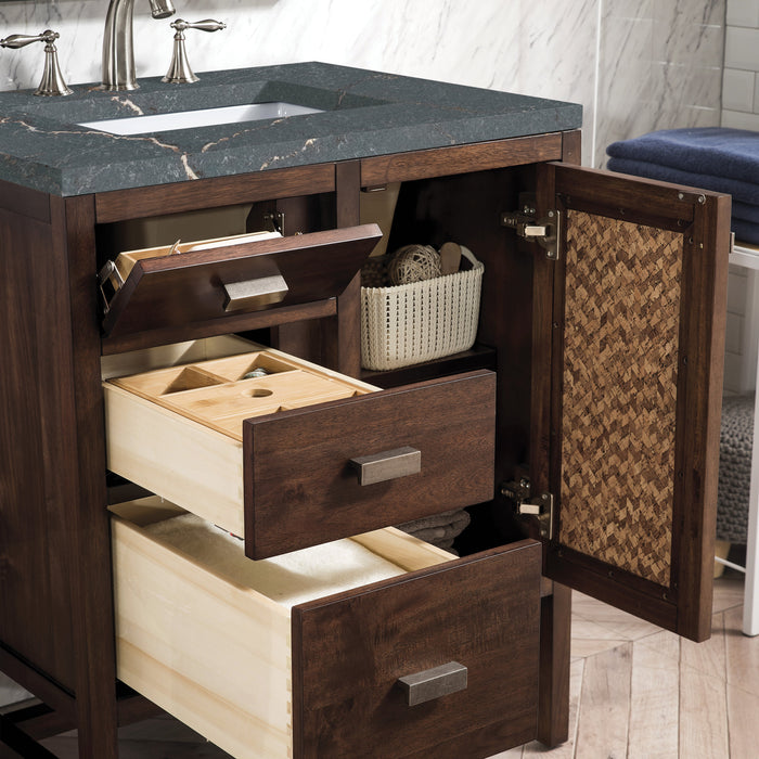 James Martin Addison 30" Single Bathroom Vanity, Mid-Century Acacia