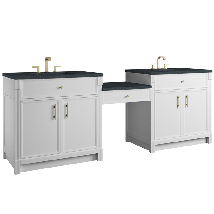 James Martin Bellshire 96" Double Bathroom Vanity, Bright White