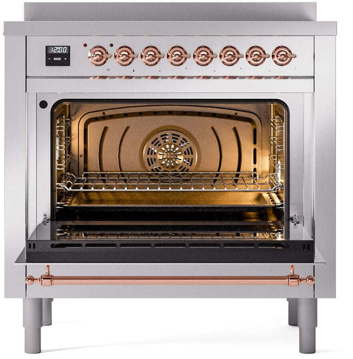 ILVE Nostalgie II 36 " Electric Range, Stainless Steel, Copper Trim UPI366NMPSSP ILVE