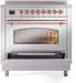 ILVE Nostalgie II 36 " Electric Range, Stainless Steel, Copper Trim UPI366NMPSSP ILVE