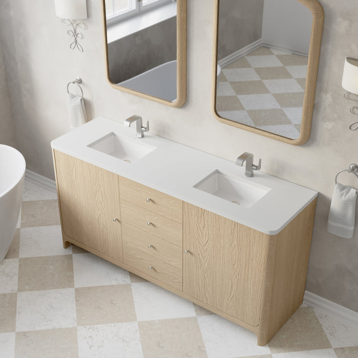 James Martin Gracyn 72" Double Bathroom Vanity, Coastal Driftwood