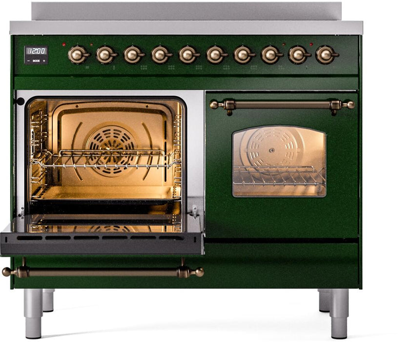 ILVE Nostalgie II 40" Electric Range , Emerald Green, Bronze Trim UPDI406NMPEGB ILVE