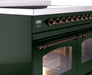 ILVE Nostalgie II 40" Electric Range , Emerald Green, Bronze Trim UPDI406NMPEGB ILVE