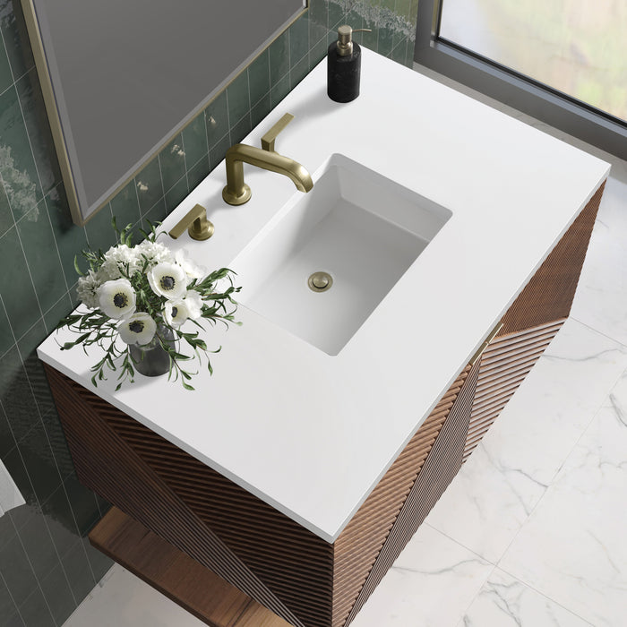 James Martin Marcello 36" Floating Single Bathroom Vanity, Chestnut