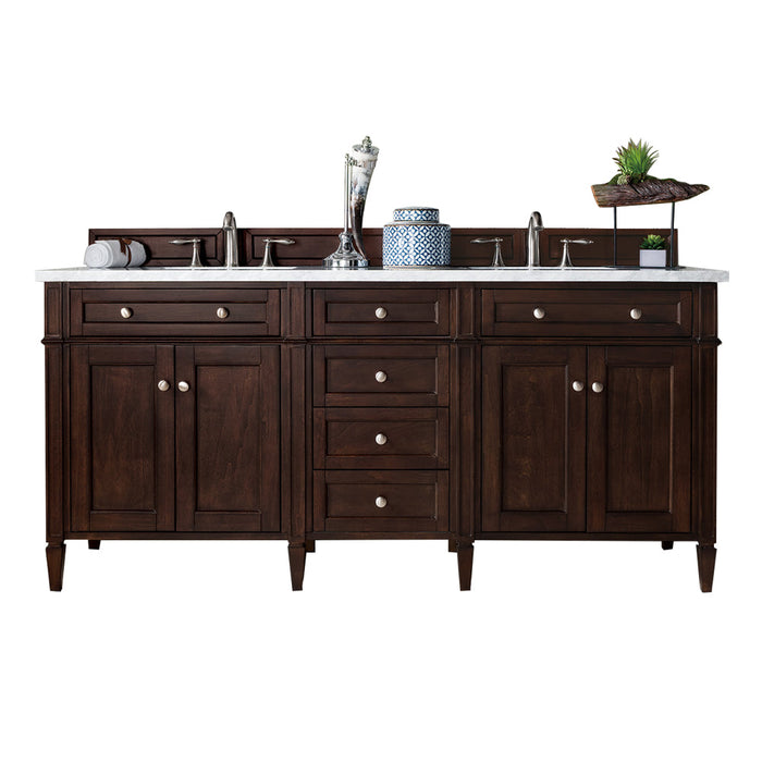 James Martin Brittany 72" Double Bathroom Vanity, Burnished Mahogany