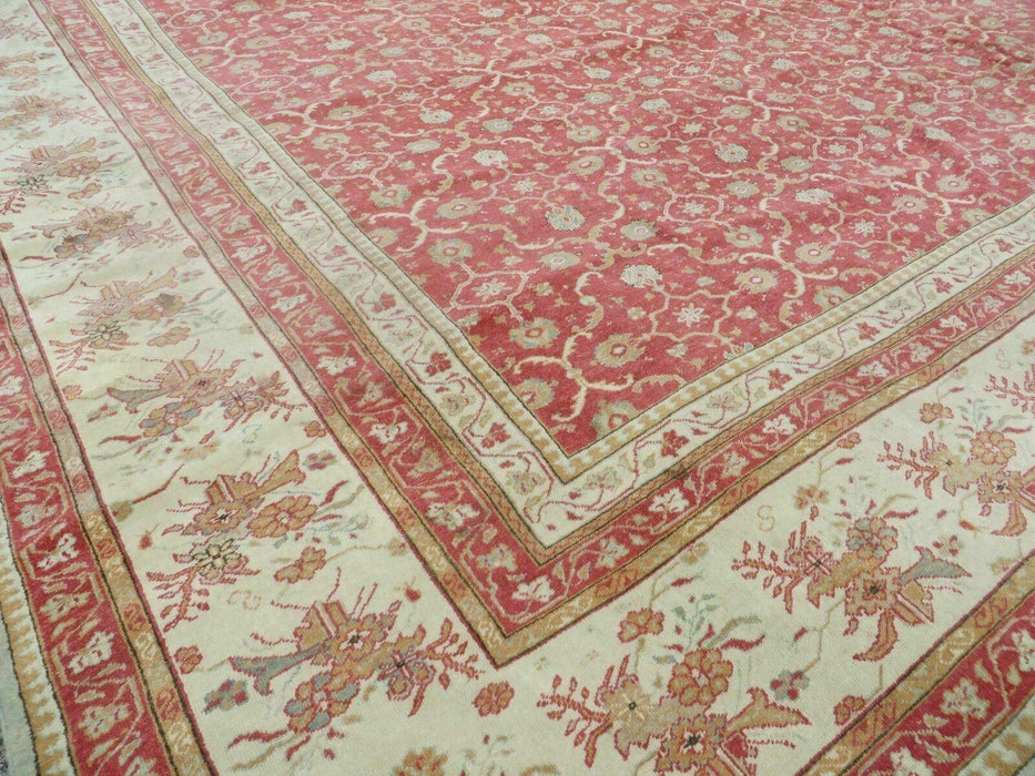 12' X 18' Palace Size Handmade Egyptian Wool Rug Carpet Soft Colors Red & Beige