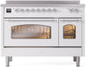 ILVE Nostalgie II 48" Electric Range, White, Chrome Trim UPI486NMPWHC ILVE