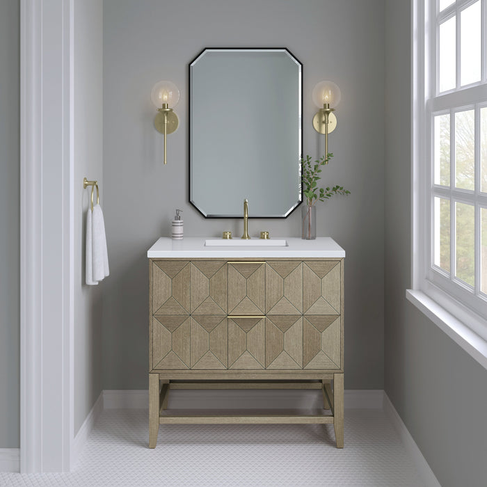 James Martin Emmeline 36" Single Bathroom Vanity, Pebble Oak