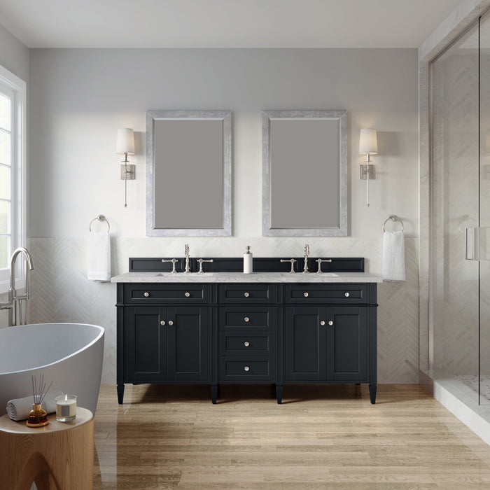 James Martin Brittany 72" Double Bathroom Vanity, Black Onyx