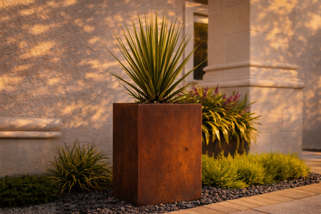 Corten Steel Column Planters