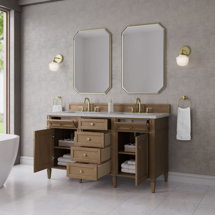 James Martin Brittany 60" Double Bathroom Vanity, Pecan