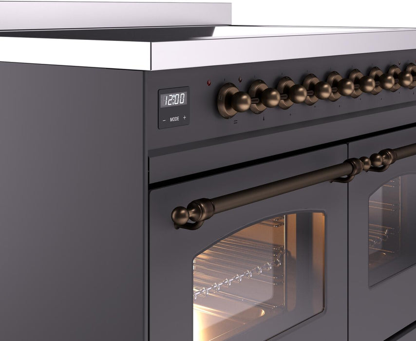 ILVE Nostalgie II 40" Electric Range, Matte Graphite, Bronze Trim UPDI406NMPMGB ILVE