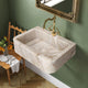 Calacatta Gold Marble Fluted Wall Mount Bathroom Vanity Sink 18x30