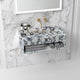 Calacatta Viola Marble Wall Mount Bathroom Sink 40 Inch - Hidden Drain With Storage