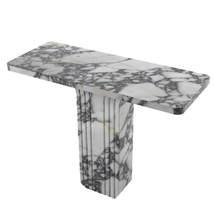 Calacatta Viola Marble Designer Console Polished (W)15" (L)40" (H)32" angle view