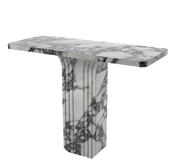 Calacatta Viola Marble Designer Console Polished (W)15" (L)40" (H)32" angle view