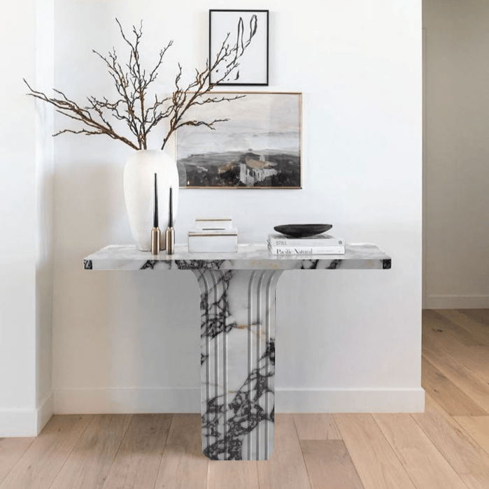 Calacatta Viola Marble Designer Console Polished (W)15" (L)40" (H)32"