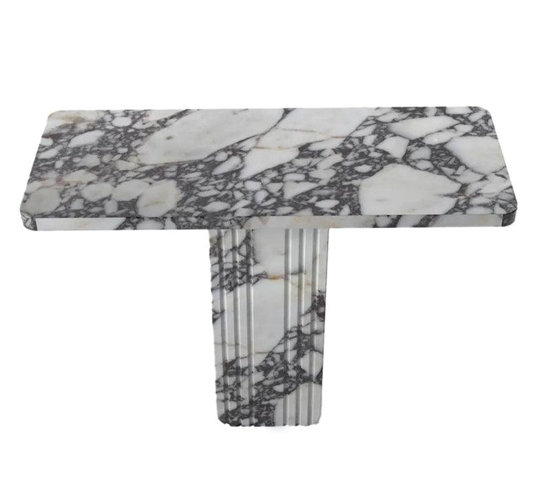 Calacatta Viola Marble Designer Console Polished (W)15" (L)40" (H)32" top angle view