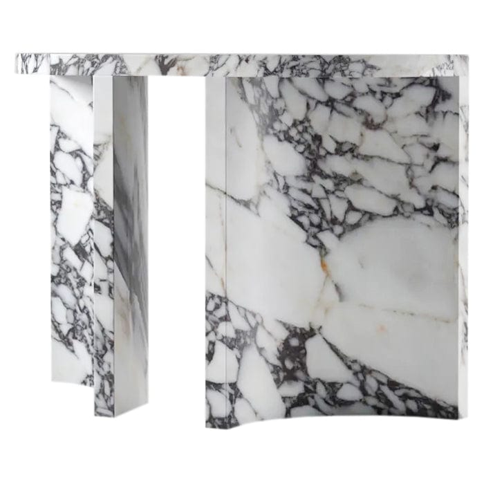 Calacatta Viola Marble Designer Arched Legs Console Polished (W)15" (L)40" (H)32" side view