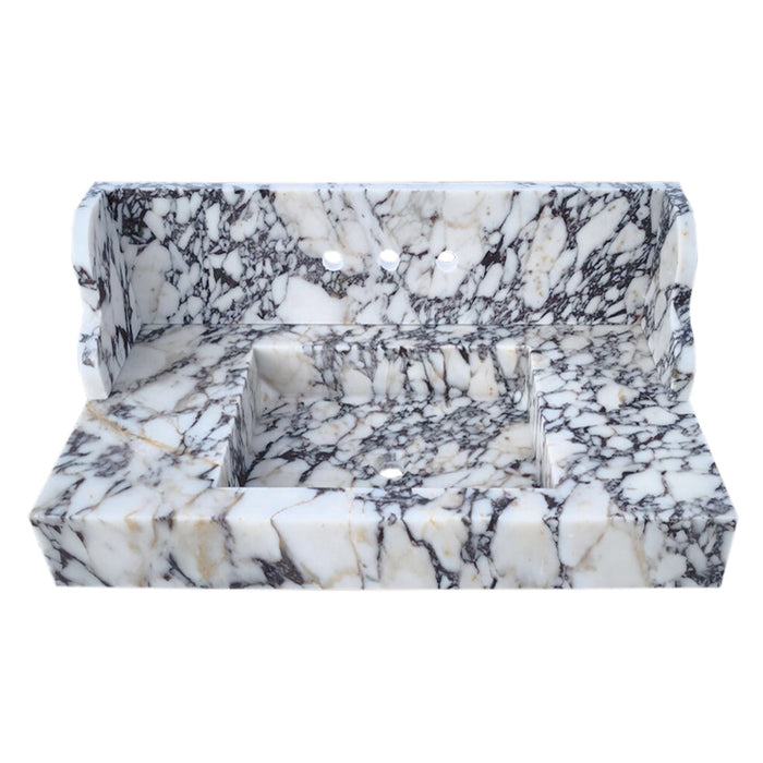 Calacatta Viola Marble Wall Mount Bathroom Sink - 40x20 Backsplash