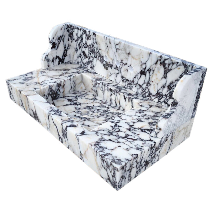 Calacatta Viola Marble Wall Mount Bathroom Sink - 40x20 Backsplash